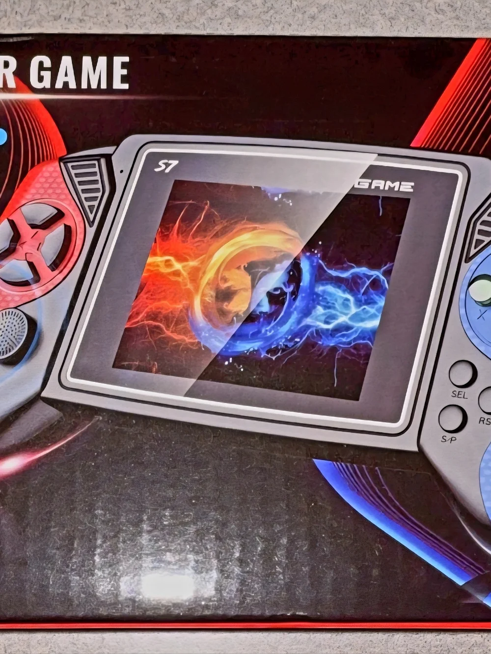 (#7) S7 Handheld Gaming Console Portable Player - Blue, Red And Black